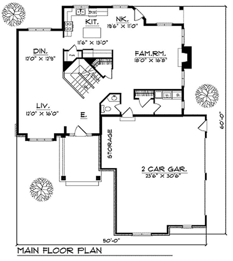 Floor Plan First Story of Craftsman Plan #101-1757