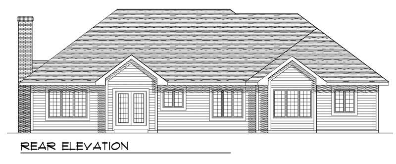 Home Plan Rear Elevation of this 3-Bedroom,1984 Sq Ft Plan -101-1758