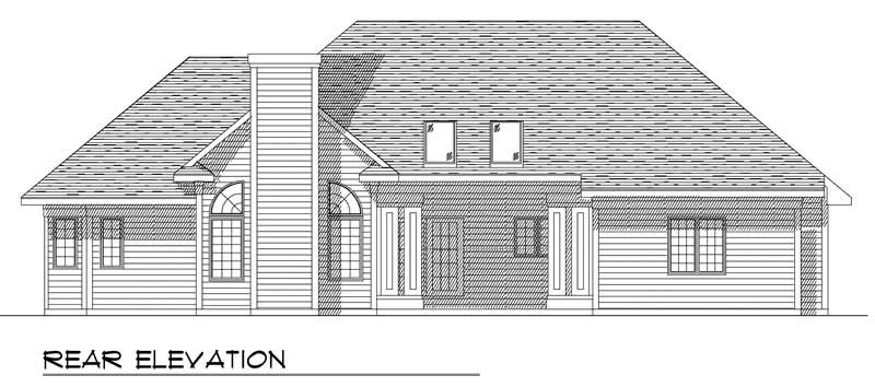 Home Plan Rear Elevation of this 3-Bedroom,2155 Sq Ft Plan -101-1760