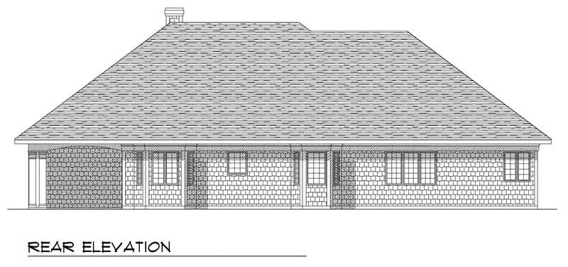 Home Plan Rear Elevation of this 3-Bedroom,2286 Sq Ft Plan -101-1761