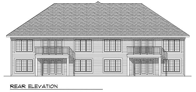 Home Plan Rear Elevation of this 2-Bedroom,2600 Sq Ft Plan -101-1766