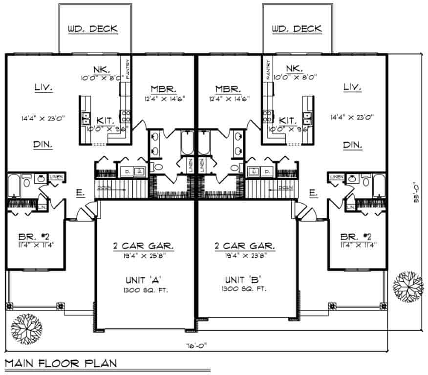 Floor Plan Main Level of Multi-Unit Plan #101-1766