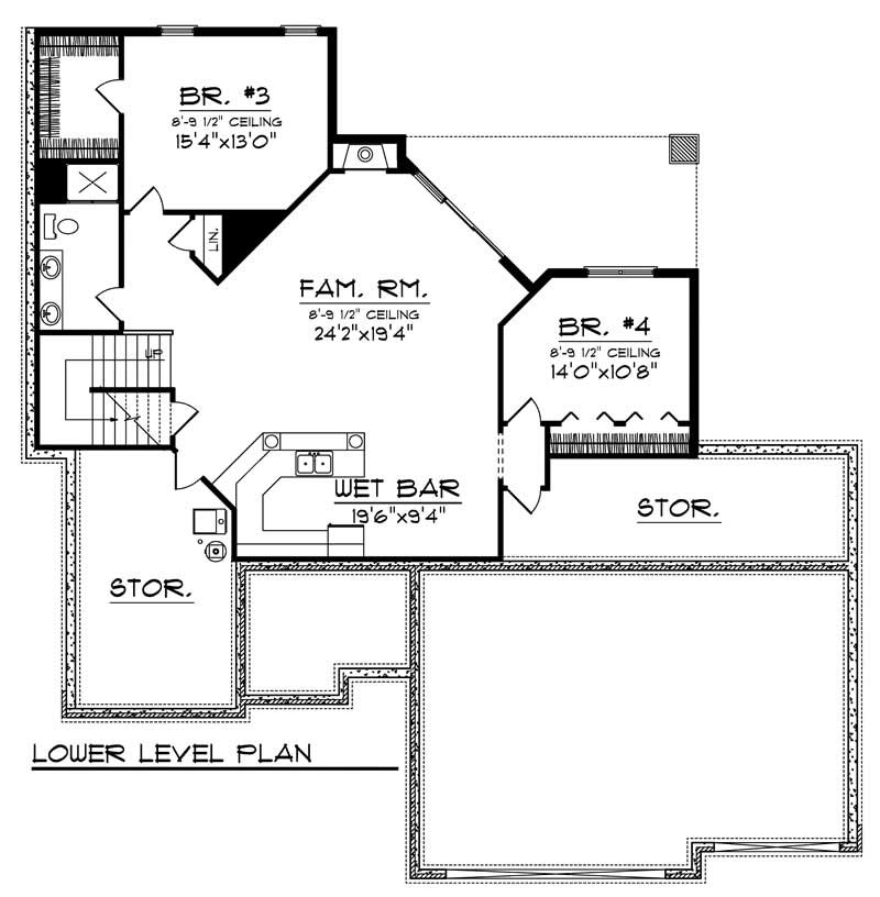 Floor Plan Basement of Country Plan #101-1770