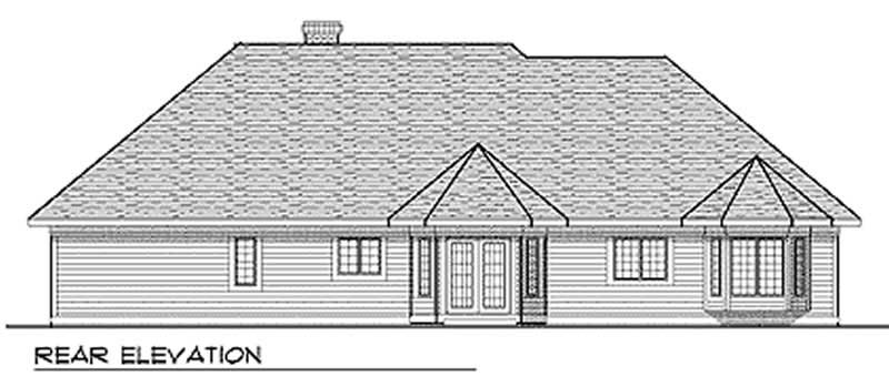 Home Plan Rear Elevation of this 3-Bedroom,2153 Sq Ft Plan -101-1776