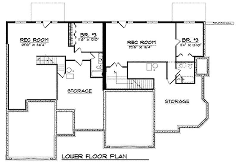 Floor Plan Basement of Multi-Unit Plan #101-1778