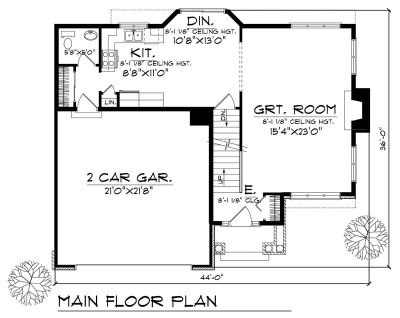 Floor Plan First Story of Country Plan #101-1779