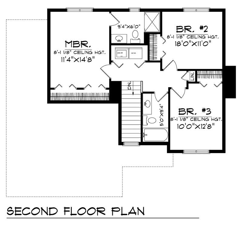 Floor Plan Second Story of Country Plan #101-1779