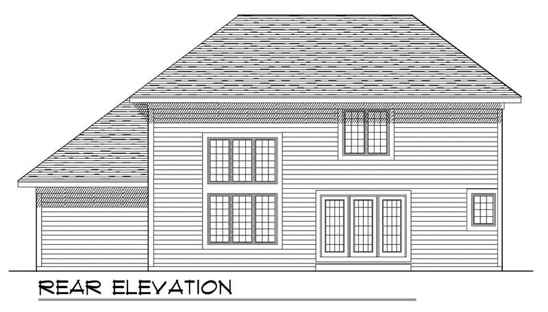 Home Plan Rear Elevation of this 3-Bedroom,2018 Sq Ft Plan -101-1782
