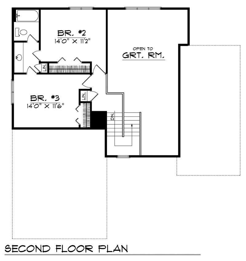 Floor Plan Second Story of Prairie Plan #101-1782