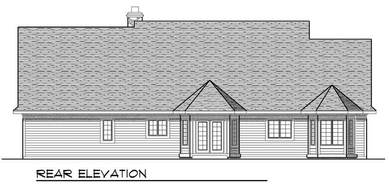 Home Plan Rear Elevation of this 3-Bedroom,1895 Sq Ft Plan -101-1784