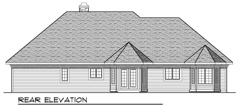 Home Plan Rear Elevation of this 3-Bedroom,1882 Sq Ft Plan -101-1785