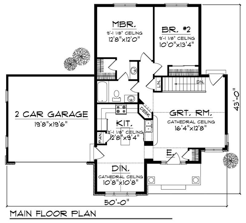 Floor Plan First Story of Mediterranean Plan #101-1786
