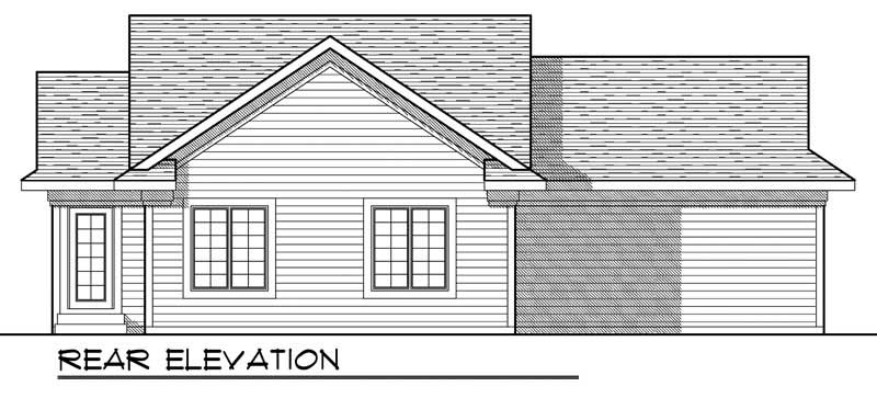 Home Plan Rear Elevation of this 4-Bedroom,1826 Sq Ft Plan -101-1786