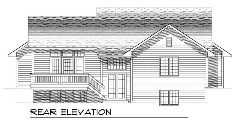 Home Plan Rear Elevation of this 3-Bedroom,1981 Sq Ft Plan -101-1788