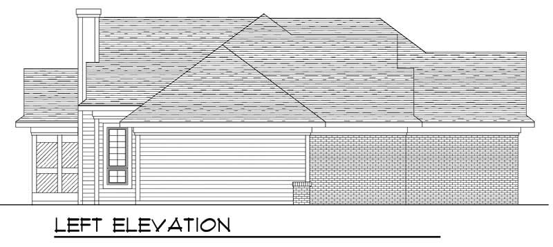 Home Plan Left Elevation of this 3-Bedroom,1795 Sq Ft Plan -101-1791