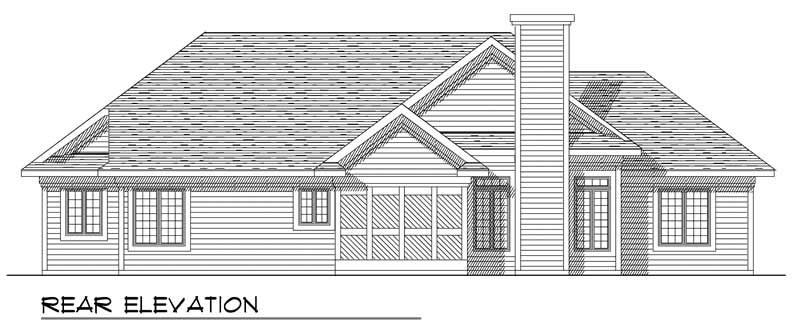 Home Plan Rear Elevation of this 3-Bedroom,1795 Sq Ft Plan -101-1791