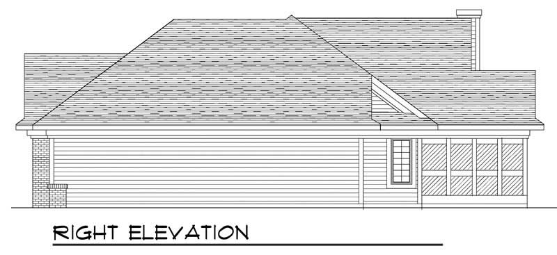 Home Plan Right Elevation of this 3-Bedroom,1795 Sq Ft Plan -101-1791