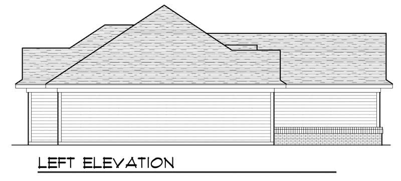 Home Plan Left Elevation of this 3-Bedroom,1460 Sq Ft Plan -101-1792