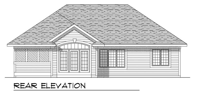 Home Plan Rear Elevation of this 3-Bedroom,1460 Sq Ft Plan -101-1792