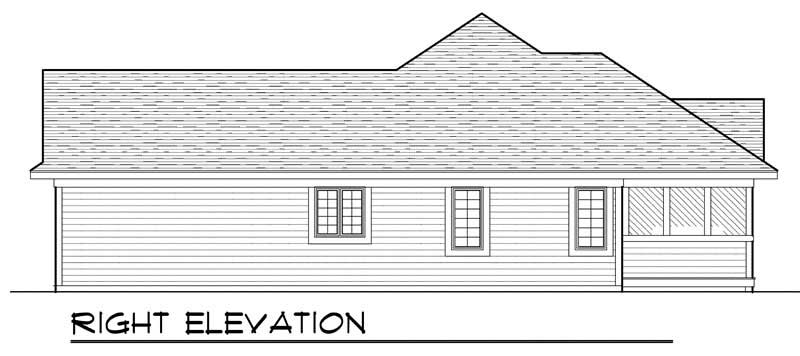 Home Plan Right Elevation of this 3-Bedroom,1460 Sq Ft Plan -101-1792