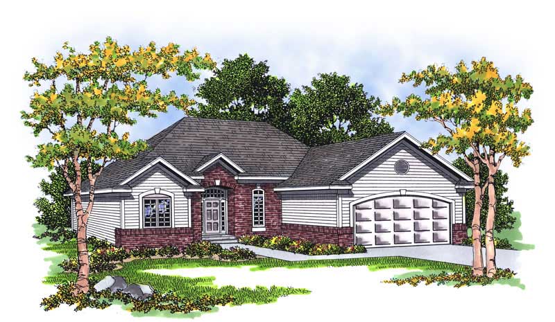 Front View of this 3-Bedroom, 1460 Sq Ft Plan - 101-1792