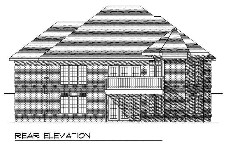 Home Plan Rear Elevation of this 2-Bedroom,1771 Sq Ft Plan -101-1794