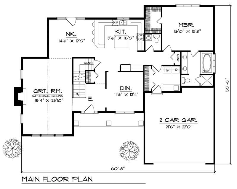 Floor Plan First Story of Country Plan #101-1797