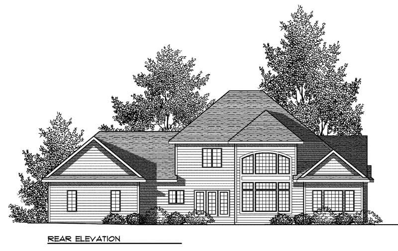 Home Plan Rear Elevation of this 4-Bedroom,2920 Sq Ft Plan -101-1801