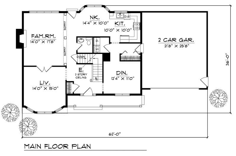 Floor Plan First Story of Country Plan #101-1802