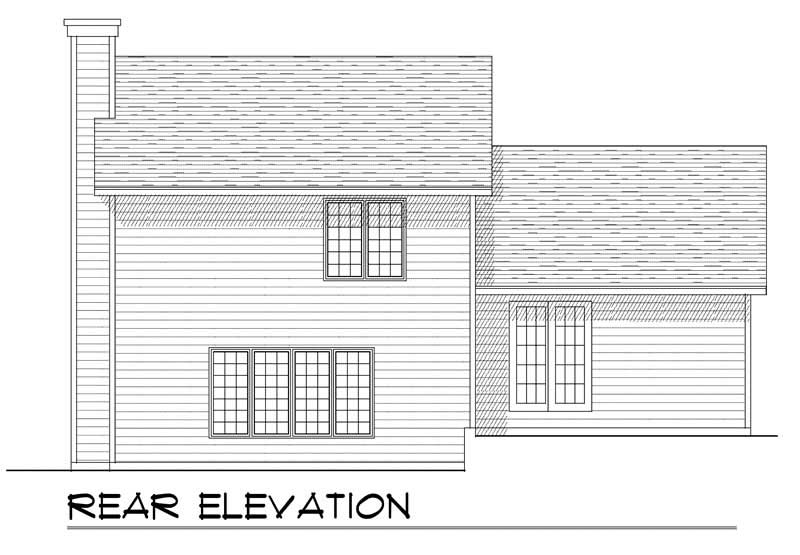 Home Plan Rear Elevation of this 3-Bedroom,1663 Sq Ft Plan -101-1804