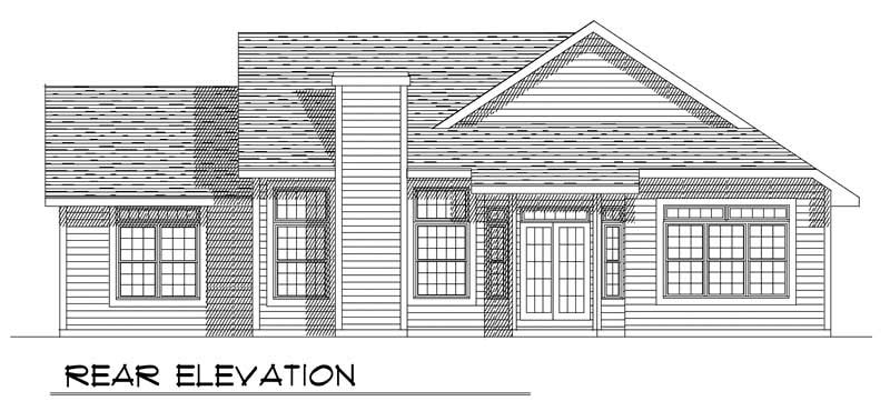 Home Plan Rear Elevation of this 3-Bedroom,1730 Sq Ft Plan -101-1808
