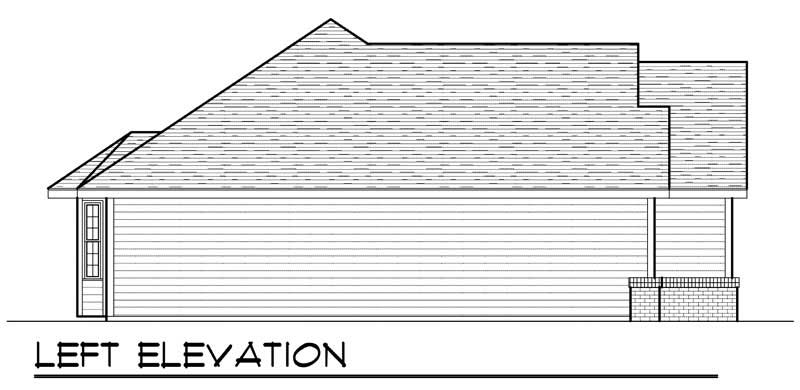 Home Plan Left Elevation of this 3-Bedroom,1763 Sq Ft Plan -101-1809