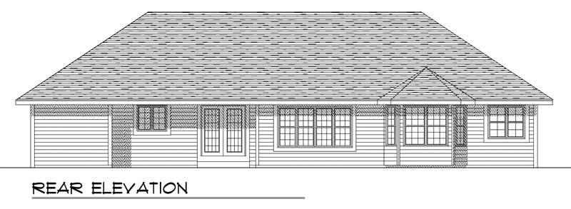 Home Plan Rear Elevation of this 3-Bedroom,1763 Sq Ft Plan -101-1809