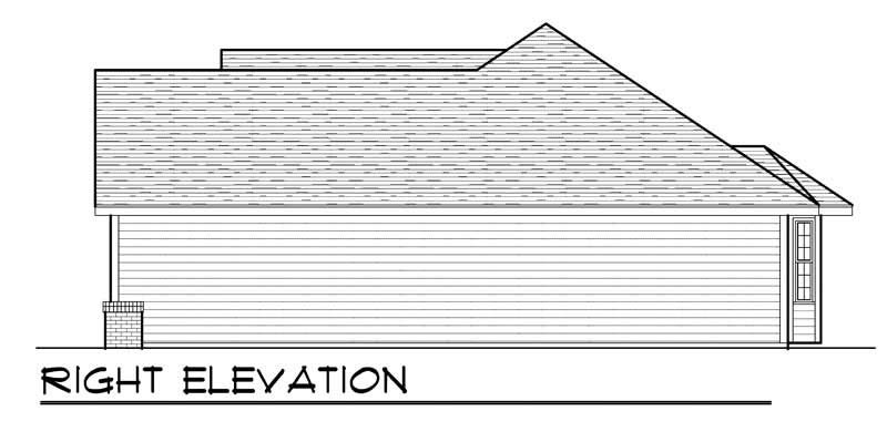 Home Plan Right Elevation of this 3-Bedroom,1763 Sq Ft Plan -101-1809