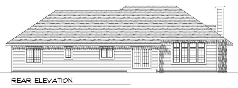 Home Plan Rear Elevation of this 3-Bedroom,2015 Sq Ft Plan -101-1812