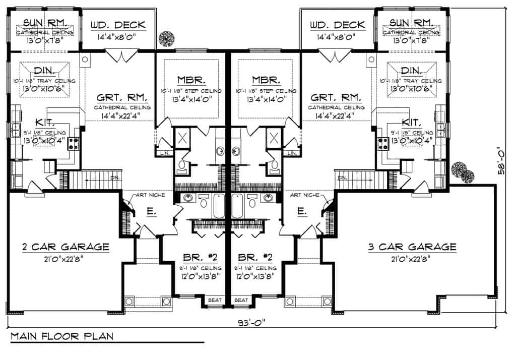Main Level of Duplex/Multi-Unit Plan #101-1820