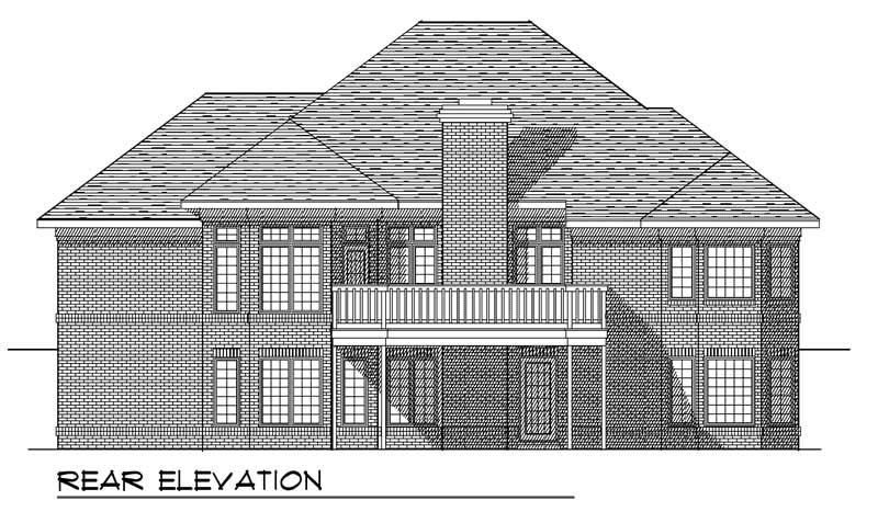 Home Plan Rear Elevation of this 4-Bedroom,3050 Sq Ft Plan -101-1825