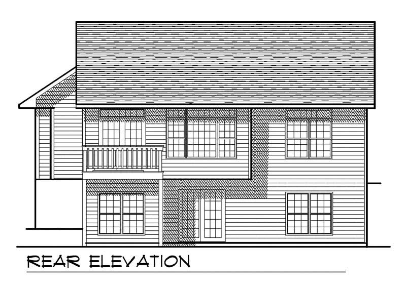 Home Plan Rear Elevation of this 2-Bedroom,1306 Sq Ft Plan -101-1829