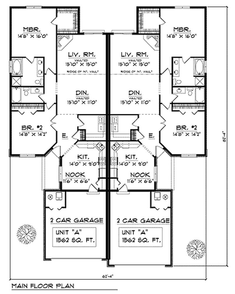 Floor Plan First Story of Multi-Unit Plan #101-1837