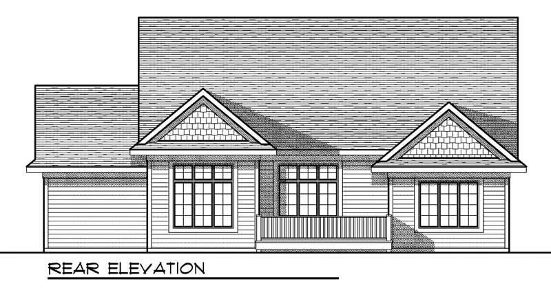 Home Plan Rear Elevation of this 2-Bedroom,1568 Sq Ft Plan -101-1841