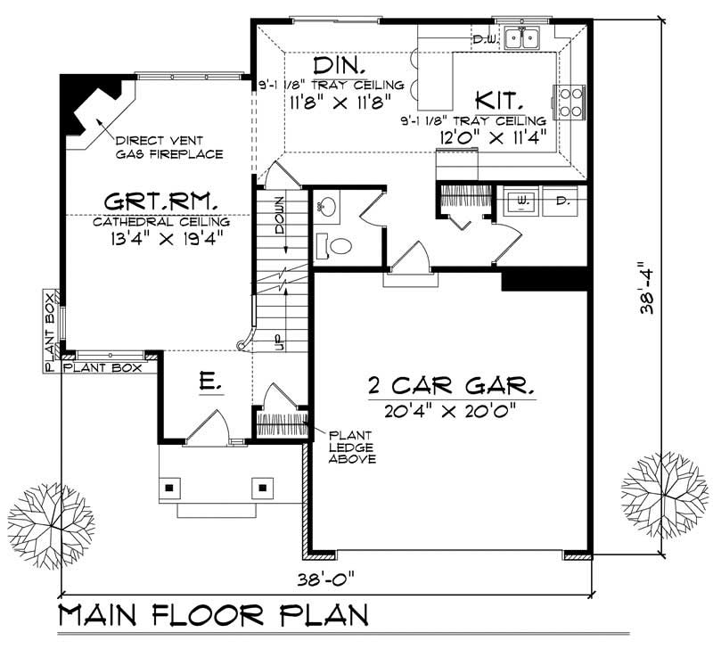 Floor Plan First Story of Country Plan #101-1845