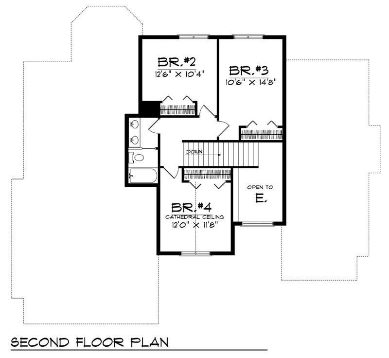 Floor Plan Second Story of Prairie Plan #101-1846