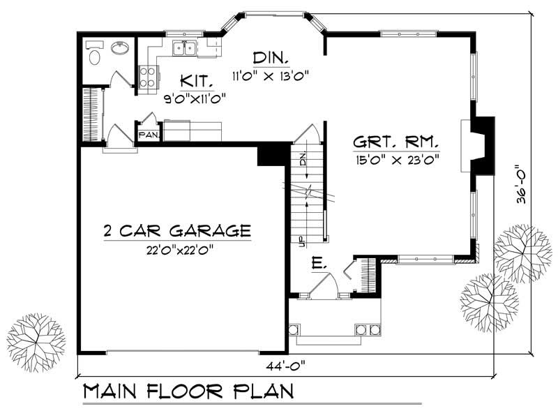 Floor Plan First Story of Country Plan #101-1848