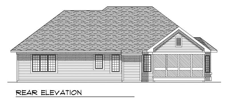 Home Plan Rear Elevation of this 3-Bedroom,1760 Sq Ft Plan -101-1849