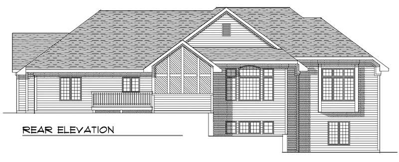Home Plan Rear Elevation of this 3-Bedroom,3578 Sq Ft Plan -101-1850