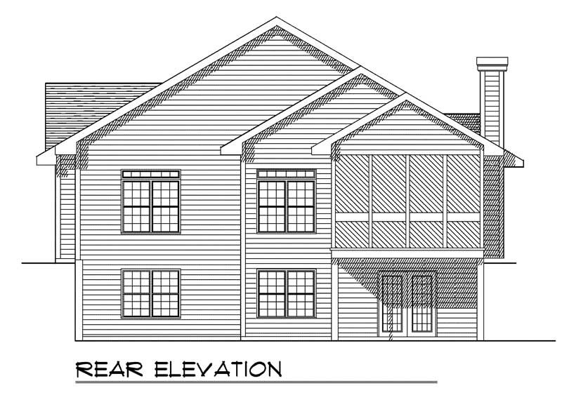 Home Plan Rear Elevation of this 2-Bedroom,1675 Sq Ft Plan -101-1855