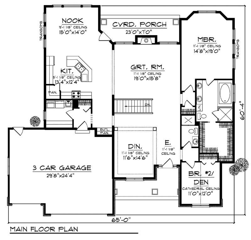 Floor Plan First Story of Cape Cod Plan #101-1857