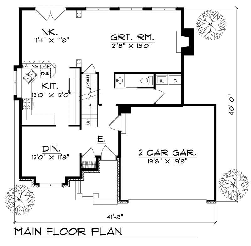 Floor Plan First Story of Country Plan #101-1858