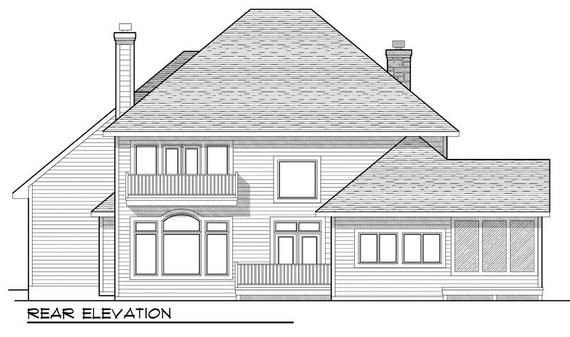 Home Plan Rear Elevation of this 4-Bedroom,2978 Sq Ft Plan -101-1859