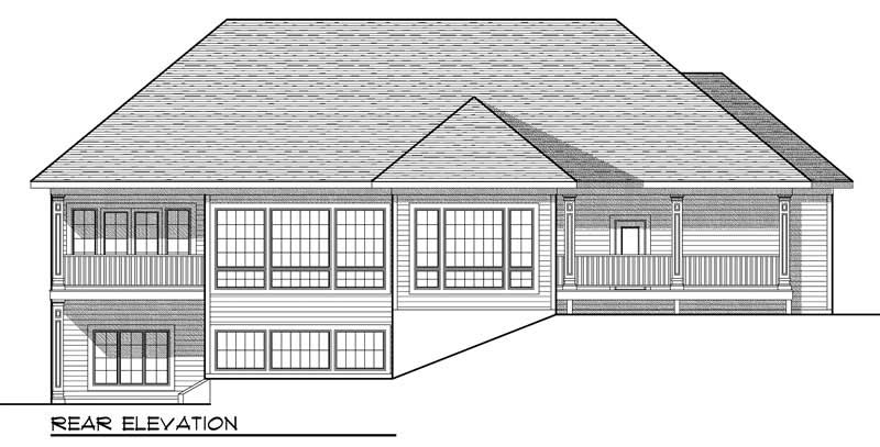 Home Plan Rear Elevation of this 3-Bedroom,2915 Sq Ft Plan -101-1863